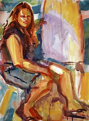 "Looking for Waves" - Awarded 2nd place at the 42nd Annual Transparent Watercolor Exhibit.  Alexandra Eyer Fine Portraits
