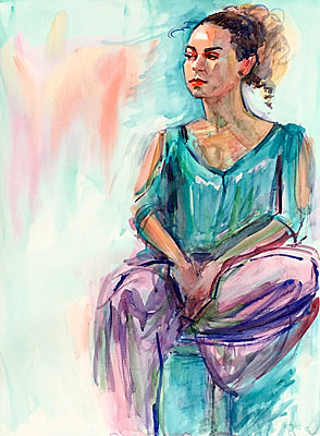 "Muse In Turquoiose" - Alexandra Eyer Fine Portraits
