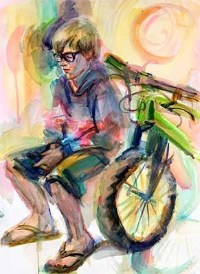 "Finley and His Bike" - Alexandra Eyer Fine Portraits